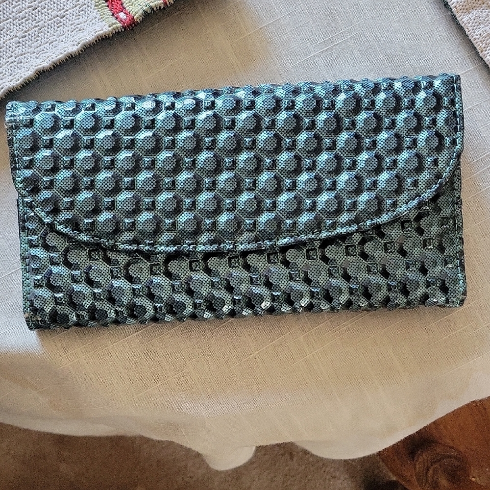 Elegant Blue Patterned Women's Wallet